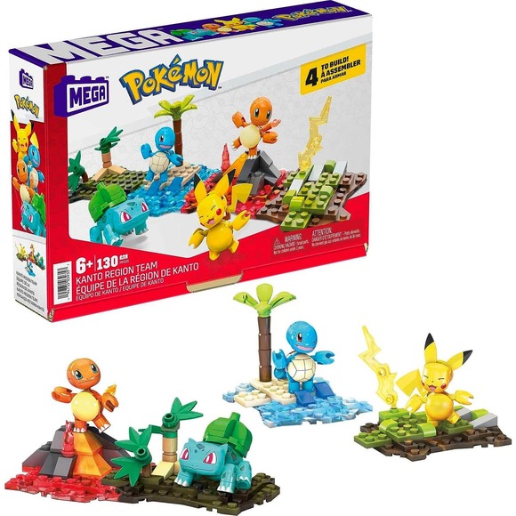 Mattel Other - MEGA Pokémon Action Figure Building Toys Set 130 Pieces, 4 Poseable Characters,